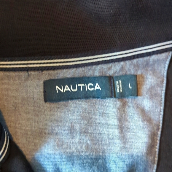 Nautica Sweater Pullover Zip Black Size Large - Picture 2 of 8